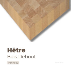 Panneau en bois debout hêtre – Découpe sur mesure, bois dense et résistant avec dimensions personnalisées.