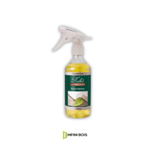 Savon Nettoyage Bois Intérieur RMC en spray 500 ml Produit d’entretien doux et écologique pour bois intérieur Nettoyage bois avec le savon RMC sans rinçage Spray nettoyant bois prêt à l’emploi pour surfaces en bois Infini Bois, spécialiste des solutions d’entretien pour bois