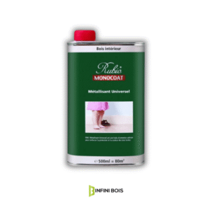 Métallisant Universel Bois RMC pour protection des bois huilés Application du métallisant bois RMC sur surface huilée Produit d’entretien pour renforcer la protection du bois Bois huilé protégé avec le Métallisant Universel Rubio Infini Bois, spécialiste des finitions et protections bois