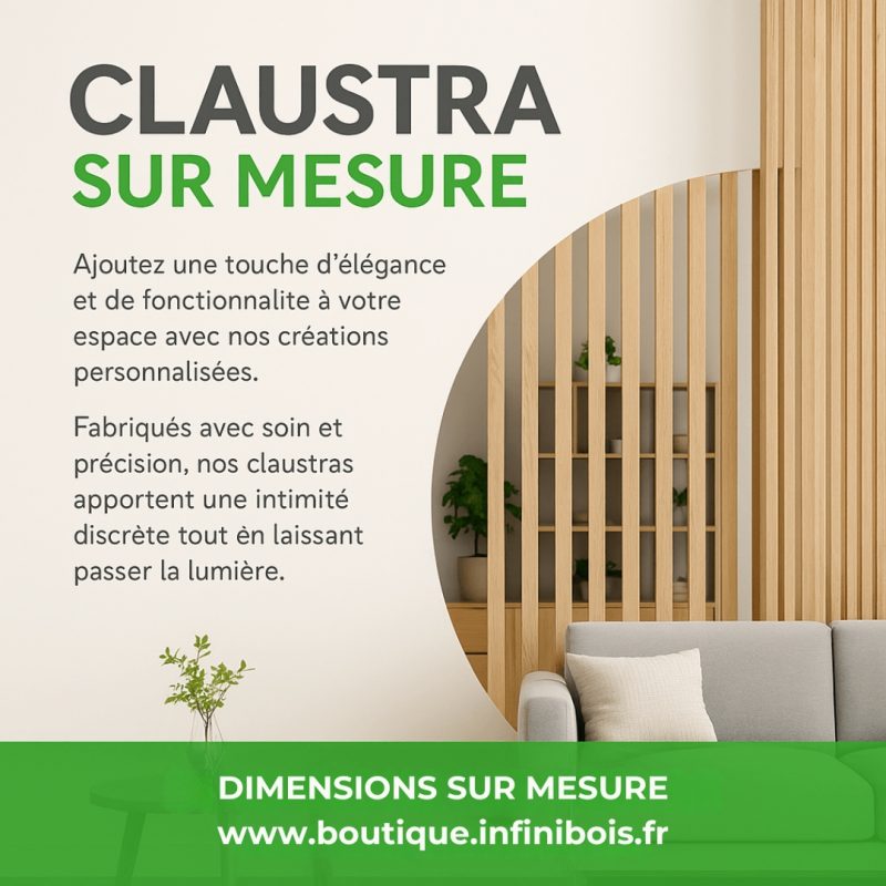 Claustra bois sur mesure – Élégance, lumière et séparation naturelle(1)